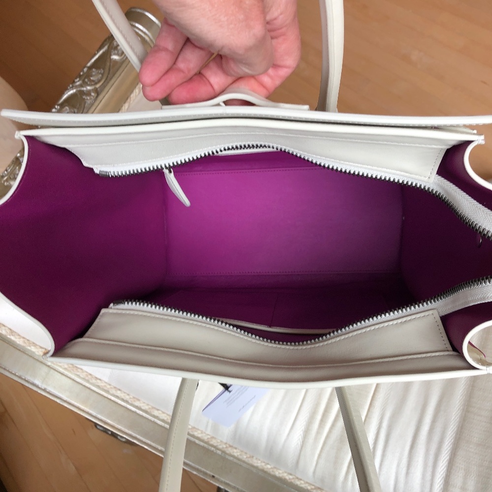 ❗️SOLD❗️Celine White/Magenta Micro Luggage Tote - Picture 8 of 16